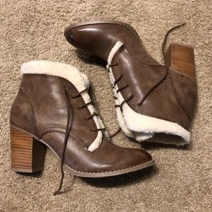 Faux Leather Fleece Booties